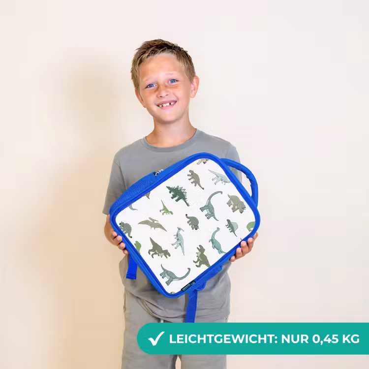 Kinderrucksack - Blau - Dino - Muster - Grün — 4