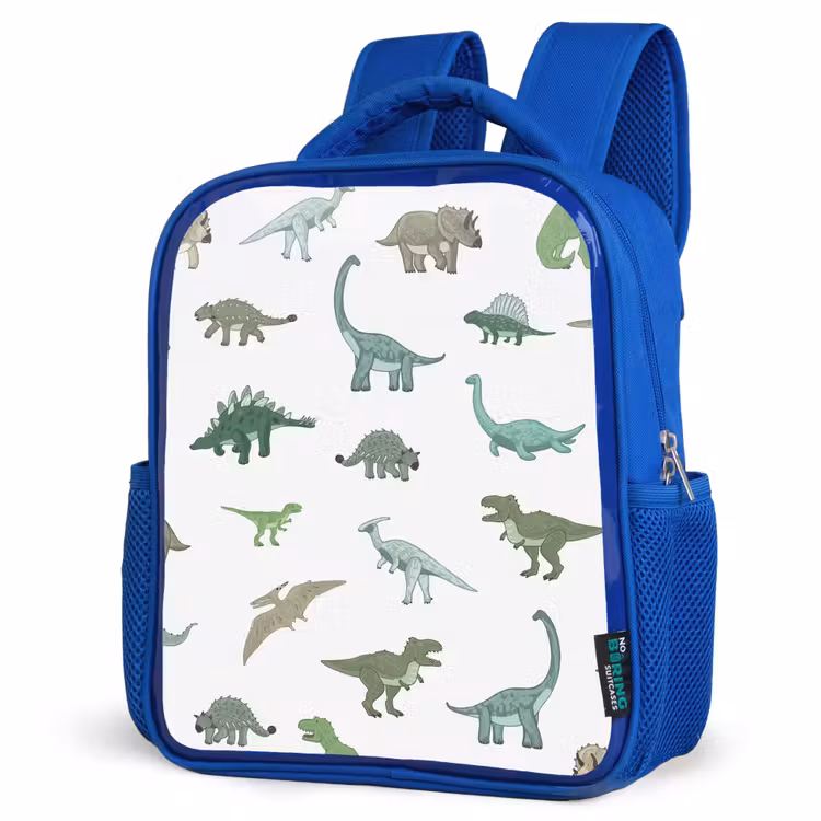 Kinderrucksack - Blau - Dino - Muster - Grün — 7