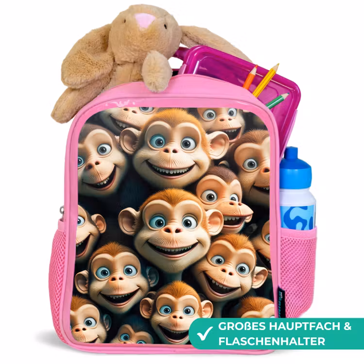 Kinderrucksack - Rosa - Affenhiebe — 3
