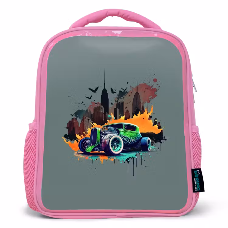 Kinderrucksack - Rosa - Auto in Geisterstadt — 1