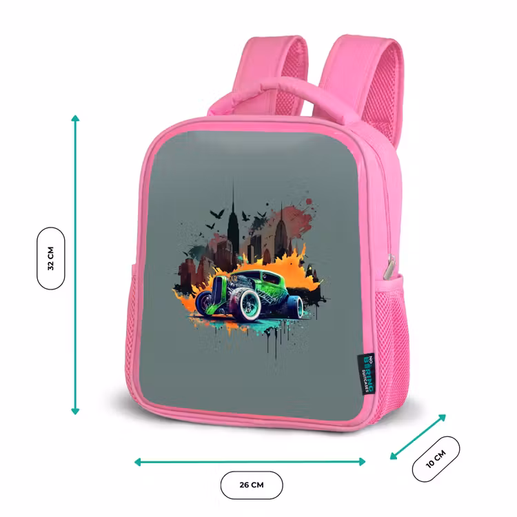 Kinderrucksack - Rosa - Auto in Geisterstadt — 2