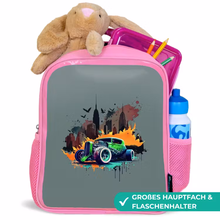 Kinderrucksack - Rosa - Auto in Geisterstadt — 3
