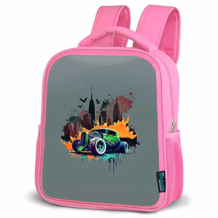 Kinderrucksack - Rosa - Auto in Geisterstadt — 4