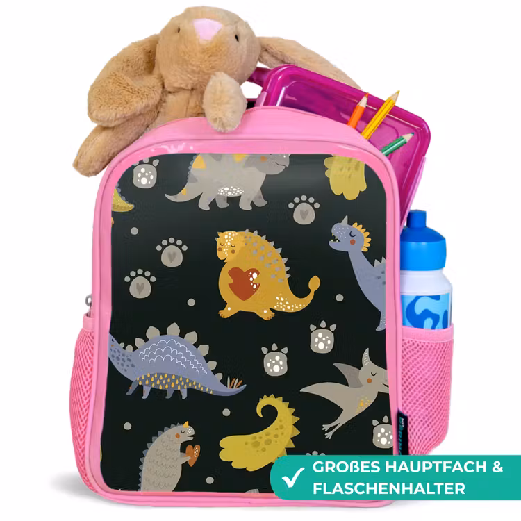Kinderrucksack - Rosa - Dino - Kinder - Schnittmuster - Jungen - Mädchen - Dinosaurier — 3