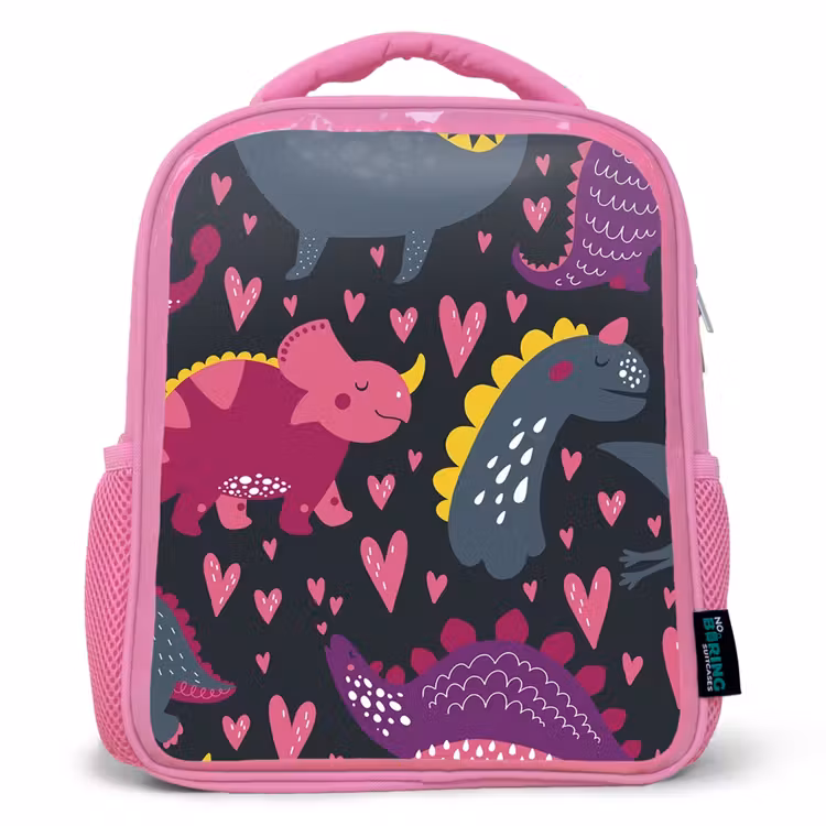 Kinderrucksack - Rosa - Dinosaurier - Kind - Muster - Rosa - Mädchen — 1