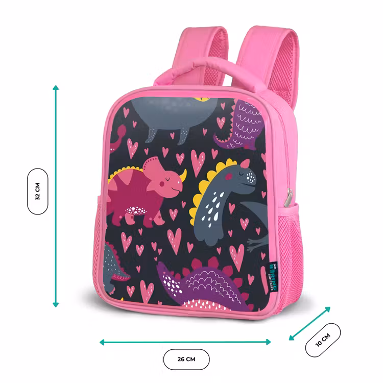 Kinderrucksack - Rosa - Dinosaurier - Kind - Muster - Rosa - Mädchen — 2