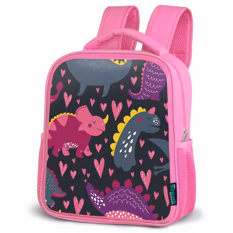 Kinderrucksack - Rosa - Dinosaurier - Kind - Muster - Rosa - Mädchen — 4