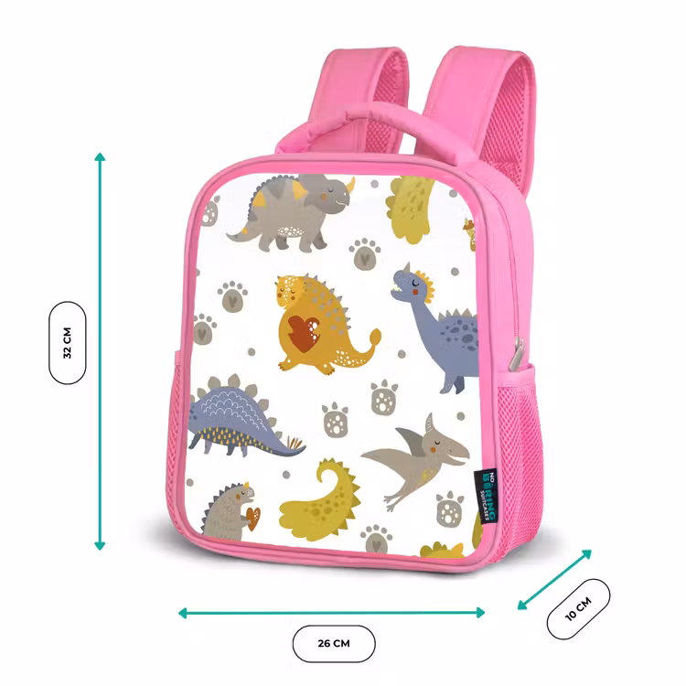 Kinderrucksack - Rosa - Dinosaurier - Kinder - Design - Jungen - Mädchen — 2