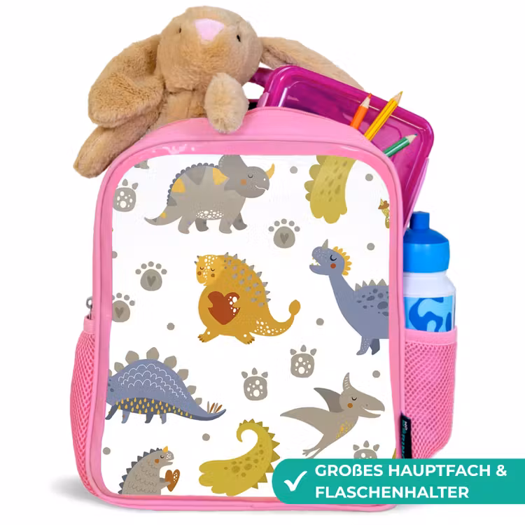 Kinderrucksack - Rosa - Dinosaurier - Kinder - Design - Jungen - Mädchen — 3