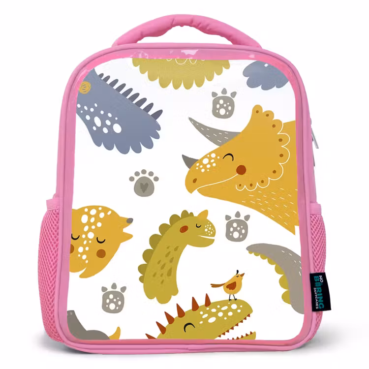 Kinderrucksack - Rosa - Dinosaurier - Muster - Jungen - Dino - Kinder — 1