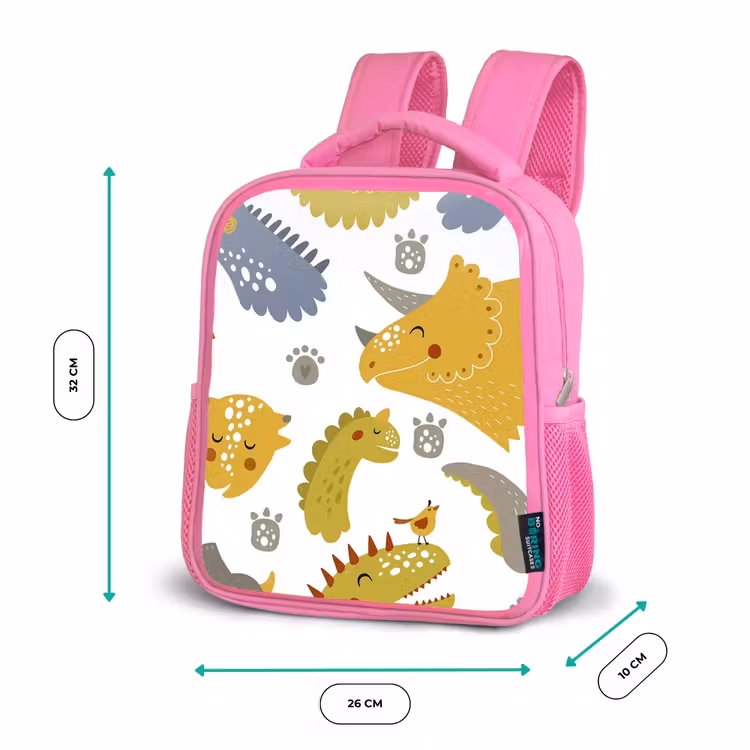 Kinderrucksack - Rosa - Dinosaurier - Muster - Jungen - Dino - Kinder — 2