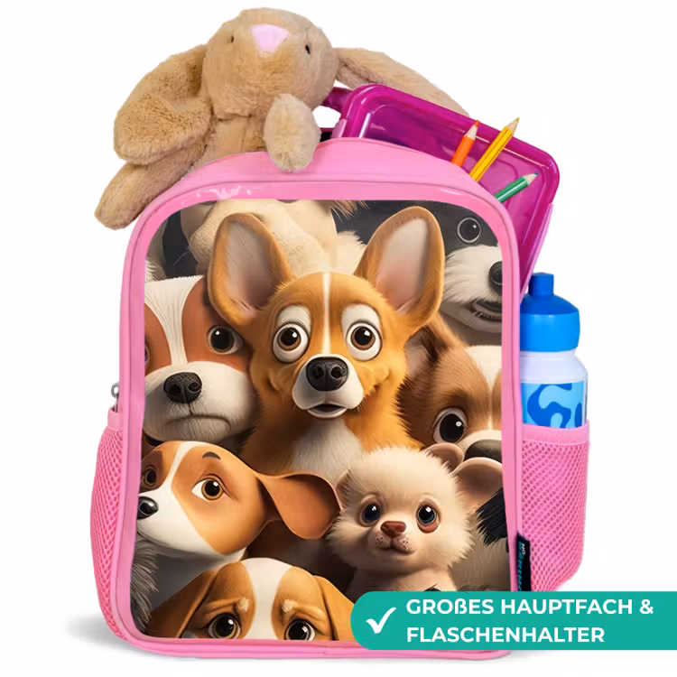 Kinderrucksack - Rosa - Glückliche Hunde — 3
