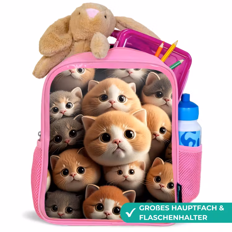 Kinderrucksack - Rosa - Kuschelige Katzen — 3