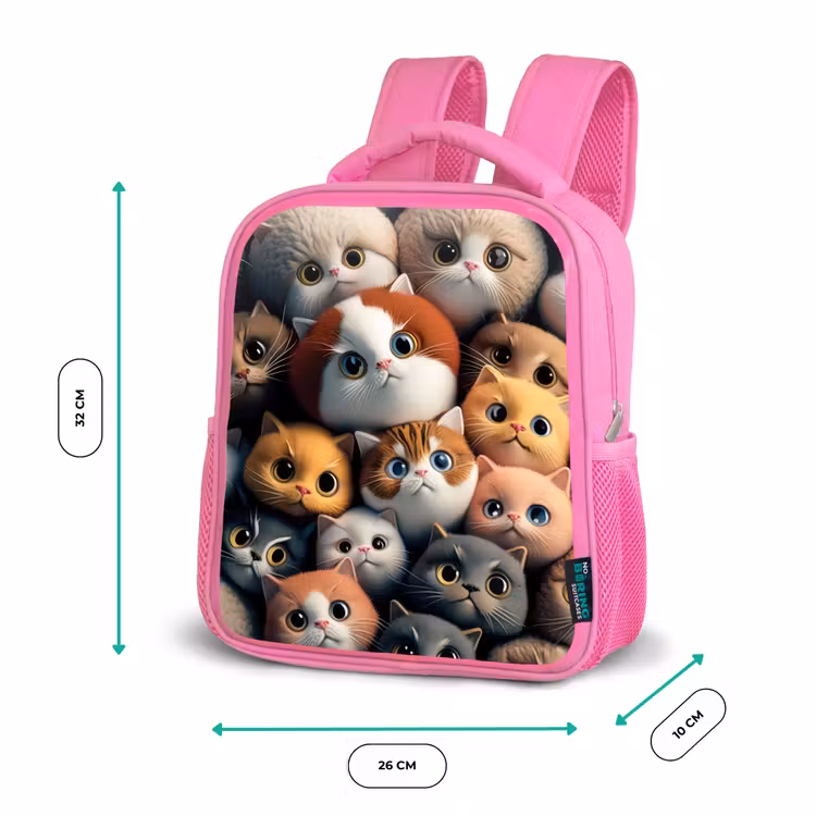 Kinderrucksack - Rosa - Orangefarbene Katzen — 2