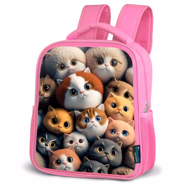 Kinderrucksack - Rosa - Orangefarbene Katzen — 4
