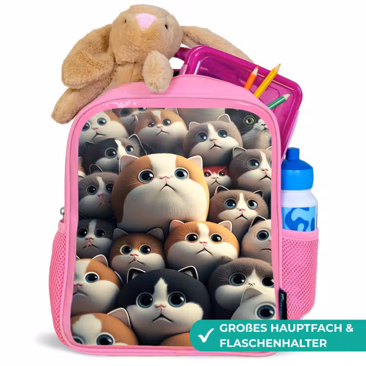 Kinderrucksack - Rosa - Patches Katzen — 3