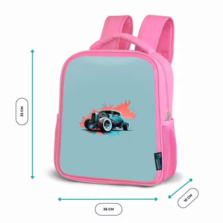 Kinderrucksack - Rosa - Hotrod türkis — 2