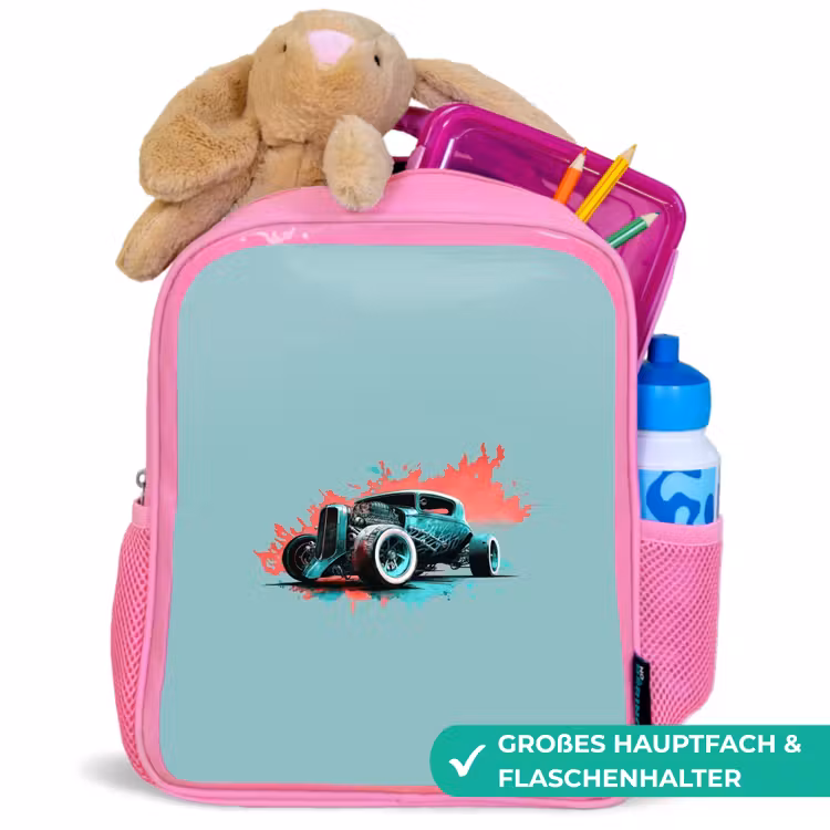 Kinderrucksack - Rosa - Hotrod türkis — 3