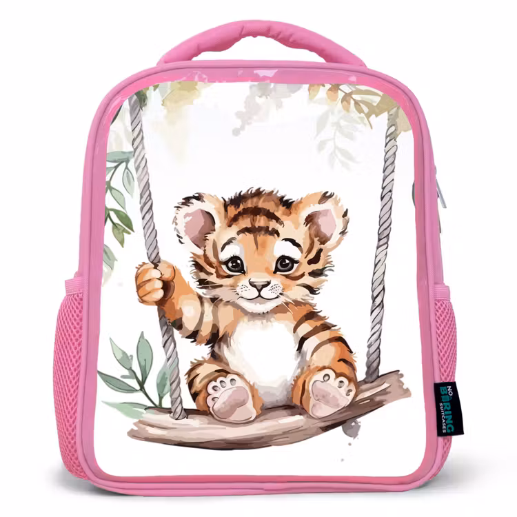 Kinderrucksack - Rosa - Tiger - Tier - Kinder - Dschungel — 1