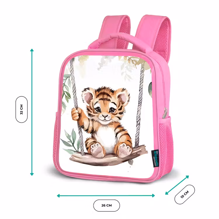 Kinderrucksack - Rosa - Tiger - Tier - Kinder - Dschungel — 2