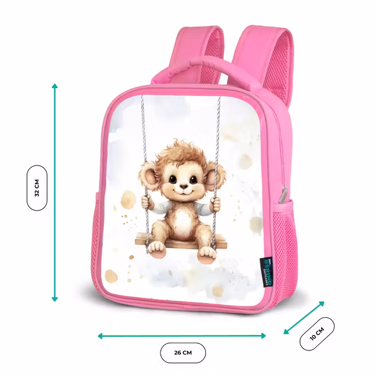 Kinderrucksack - Rosa - Affe - Tier - Kinder — 2