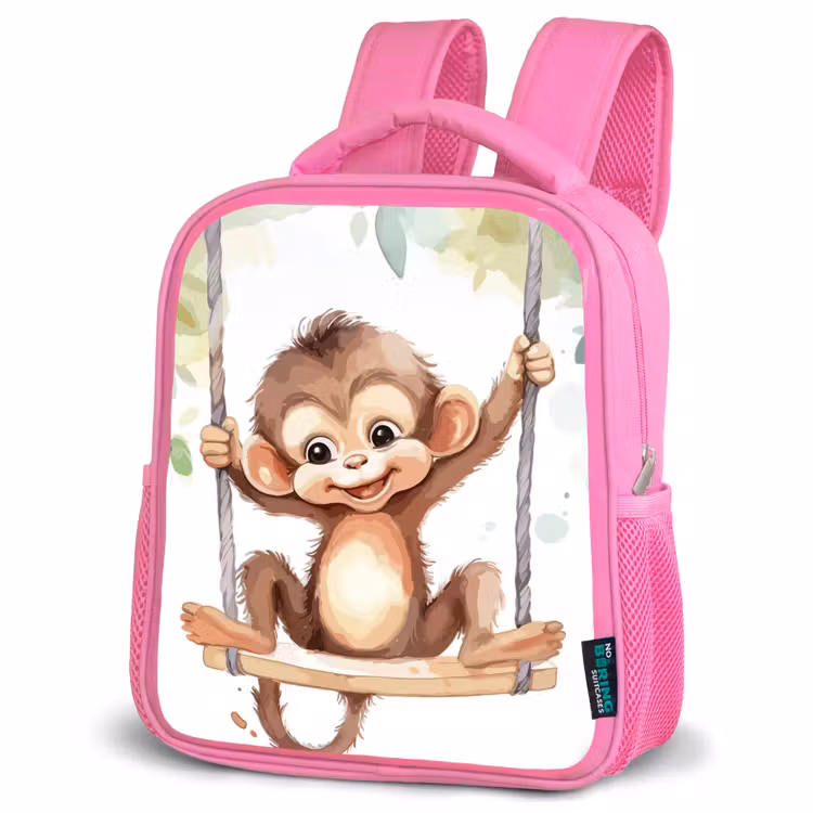 Kinderrucksack - Rosa - Affe - Tier - Kinder - Dschungel — 4