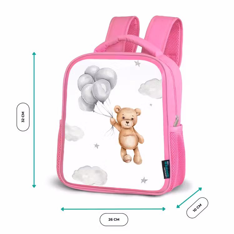 Kinderrucksack - Rosa - Bär - Luftballon - Sterne - Kinder — 2