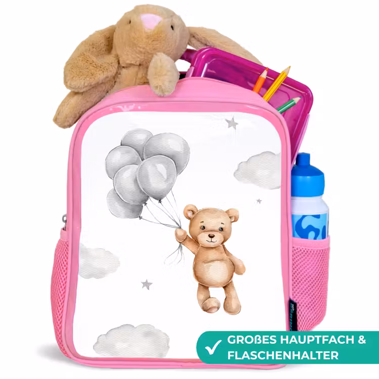 Kinderrucksack - Rosa - Bär - Luftballon - Sterne - Kinder — 3