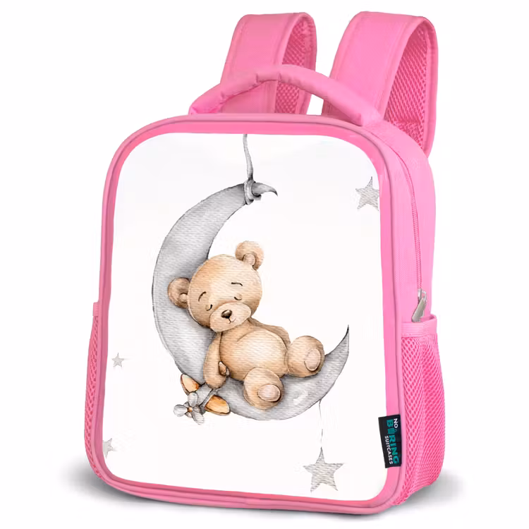 Kinderrucksack - Rosa - Bär - Mond - Sterne - Kinder — 4