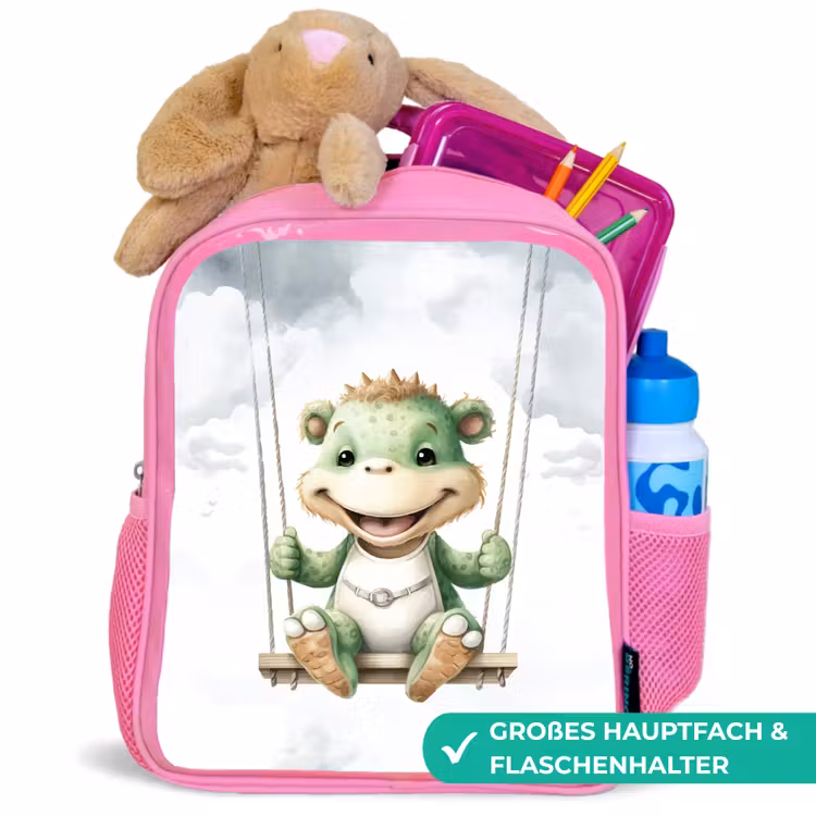 Kinderrucksack - Rosa - Drache - Tierbaby - Kinder — 3