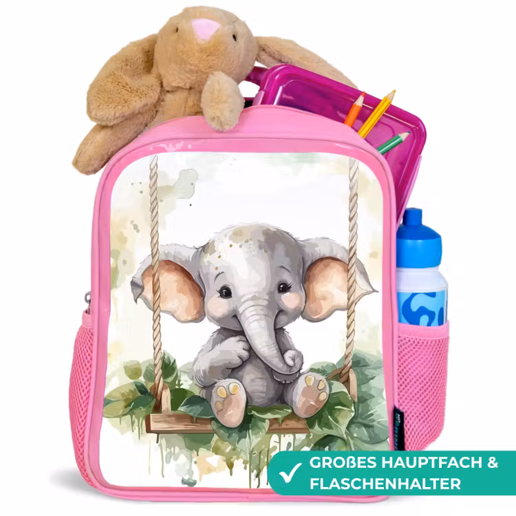 Kinderrucksack - Rosa - Elefant - Tier - Kinder - Dschungel — 3