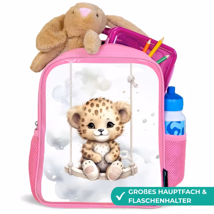Kinderrucksack - Rosa - Leopard - Tier - Kinder — 3