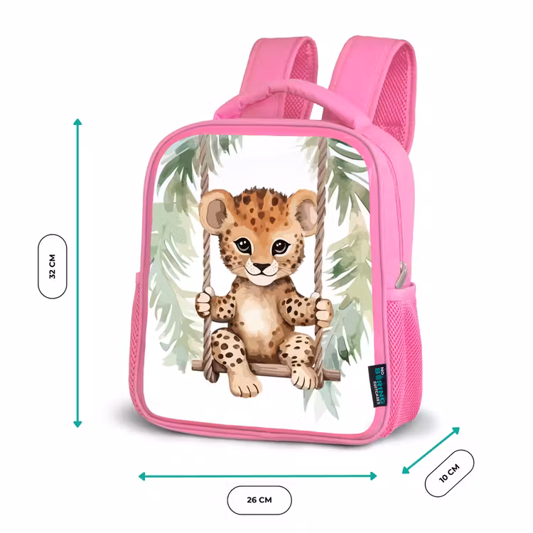 Kinderrucksack - Rosa - Leopard - Tier - Kinder - Dschungel — 2