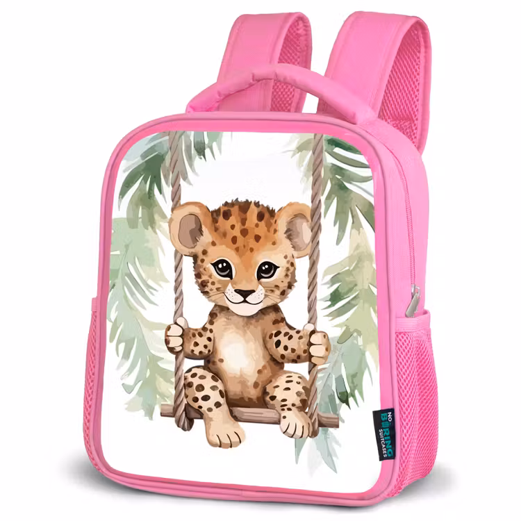 Kinderrucksack - Rosa - Leopard - Tier - Kinder - Dschungel — 4