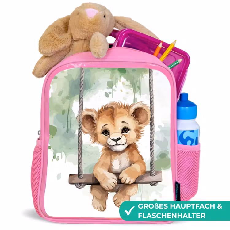 Kinderrucksack - Rosa - Löwe - Tier - Kinder - Dschungel — 3