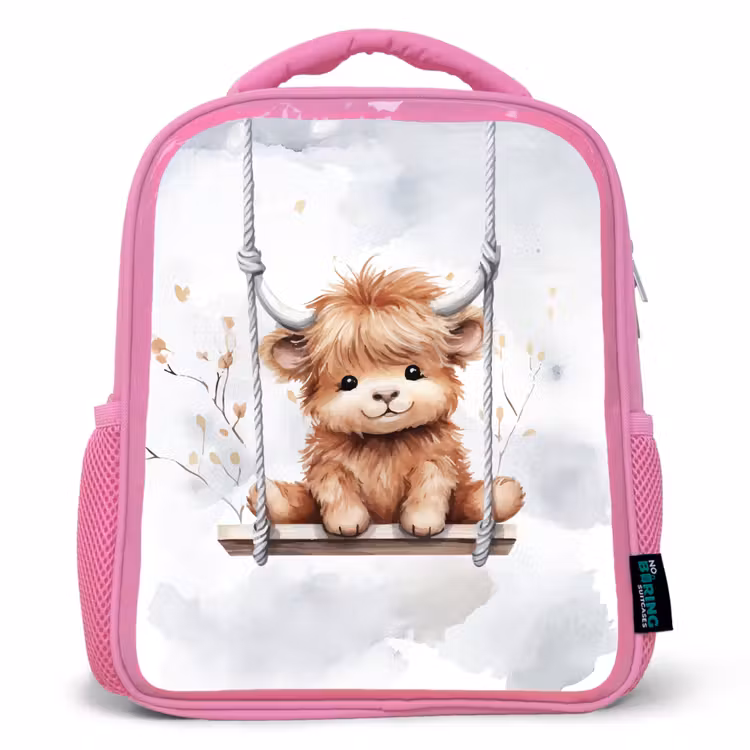 Kinderrucksack - Rosa - Schottischer Hochländer - Tier - Kinder — 1