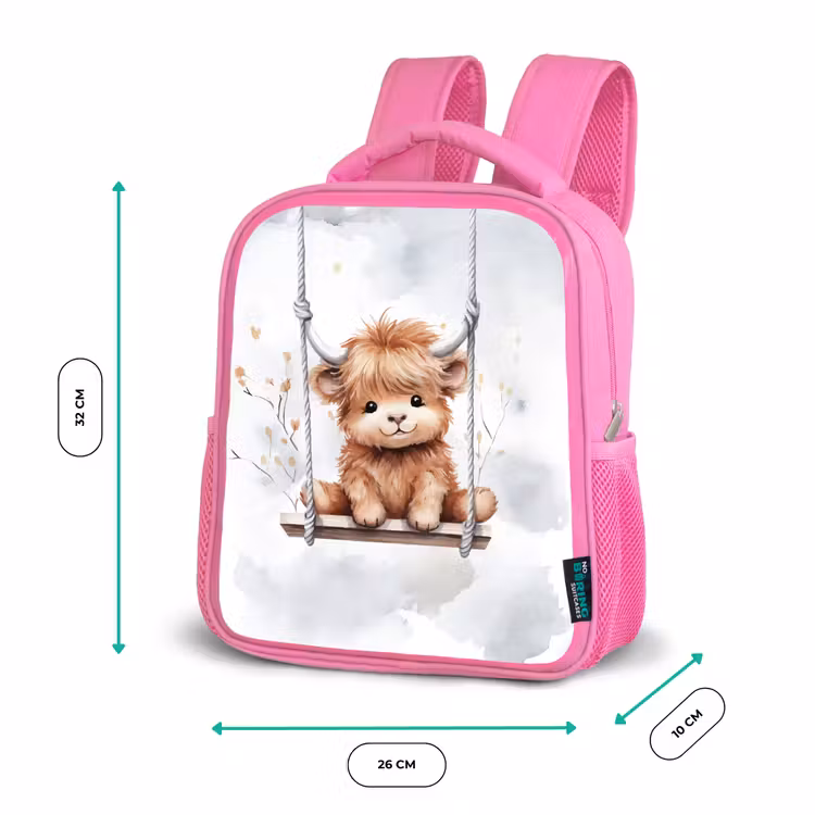 Kinderrucksack - Rosa - Schottischer Hochländer - Tier - Kinder — 2