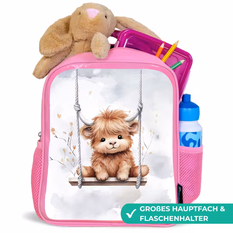 Kinderrucksack - Rosa - Schottischer Hochländer - Tier - Kinder — 3