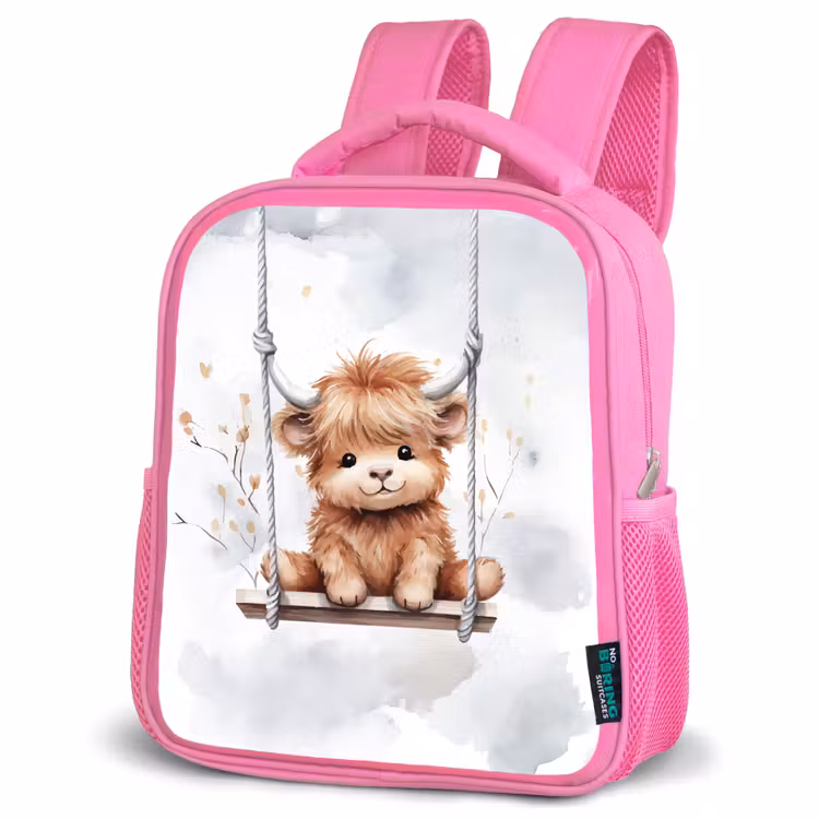 Kinderrucksack - Rosa - Schottischer Hochländer - Tier - Kinder — 4