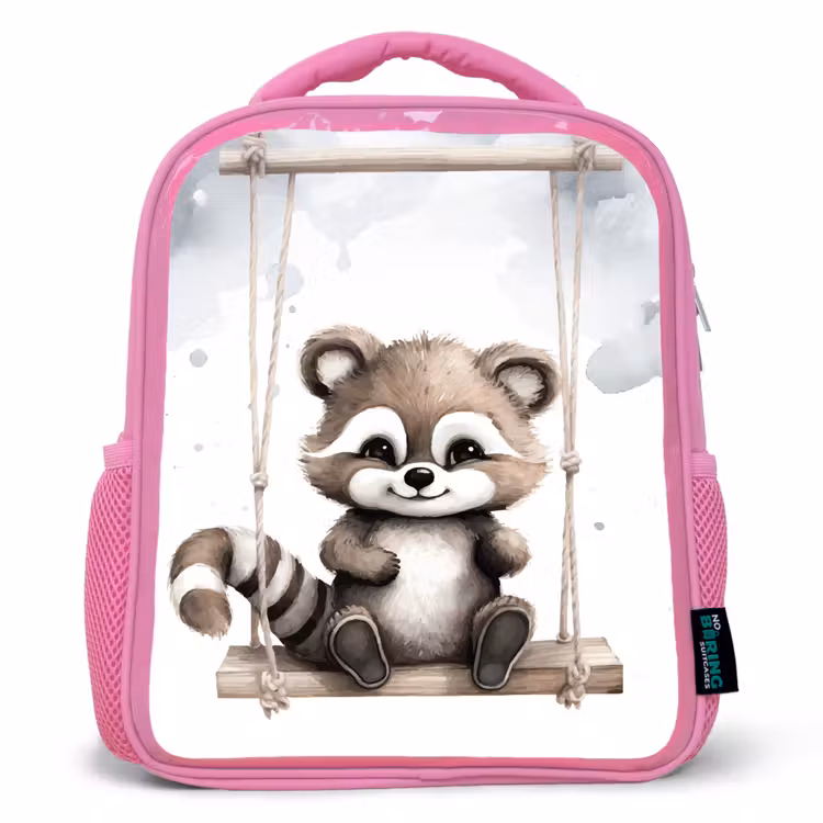 Kinderrucksack - Rosa - Waschbär - Tier - Kinder — 1