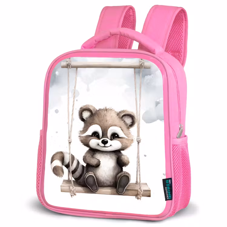 Kinderrucksack - Rosa - Waschbär - Tier - Kinder — 4