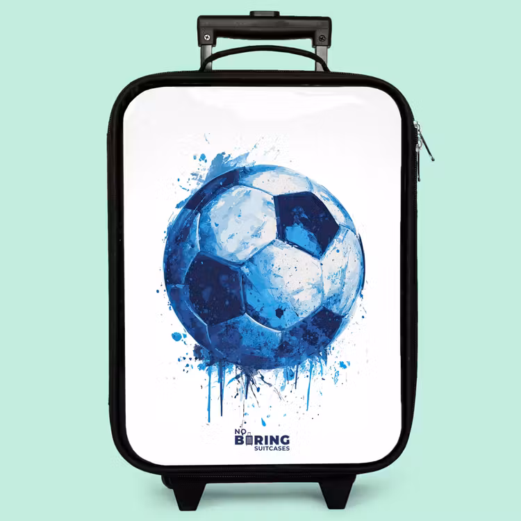 Kinderkoffer - Fußball - Farbspritzer - Blau - Ball — 3