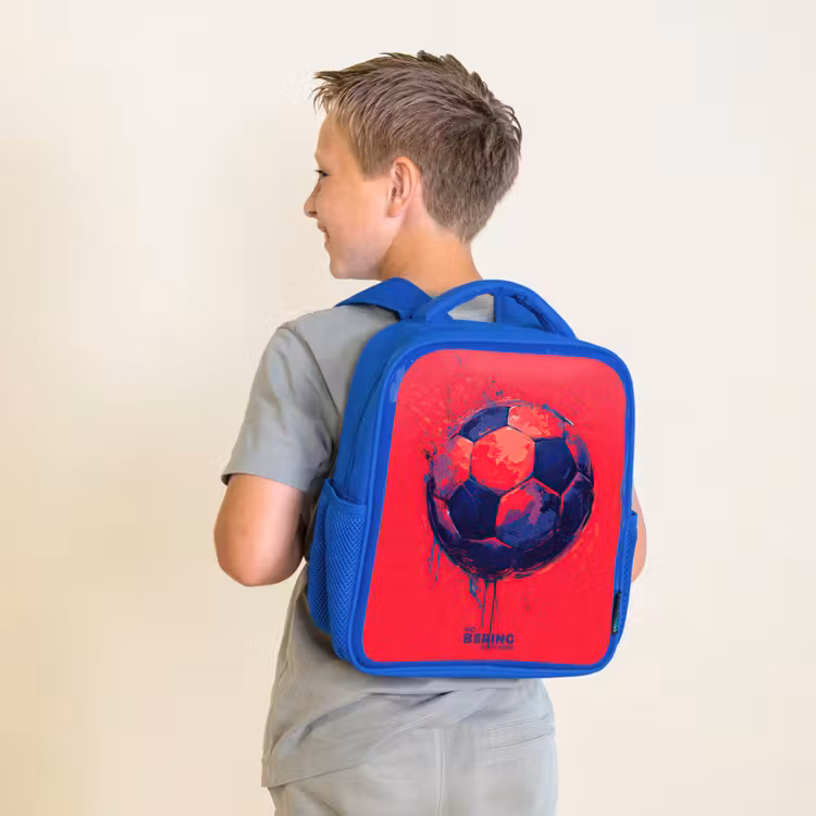 Kinderrucksack - Blau - Fußball - Farbe - Blau - Rot — 2