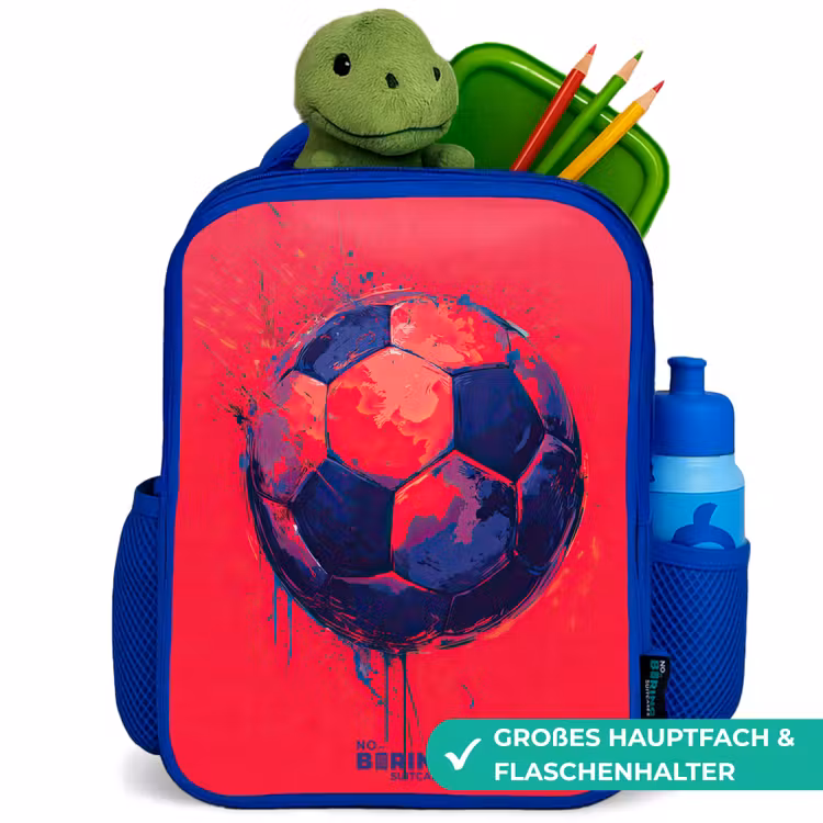 Kinderrucksack - Blau - Fußball - Farbe - Blau - Rot — 3
