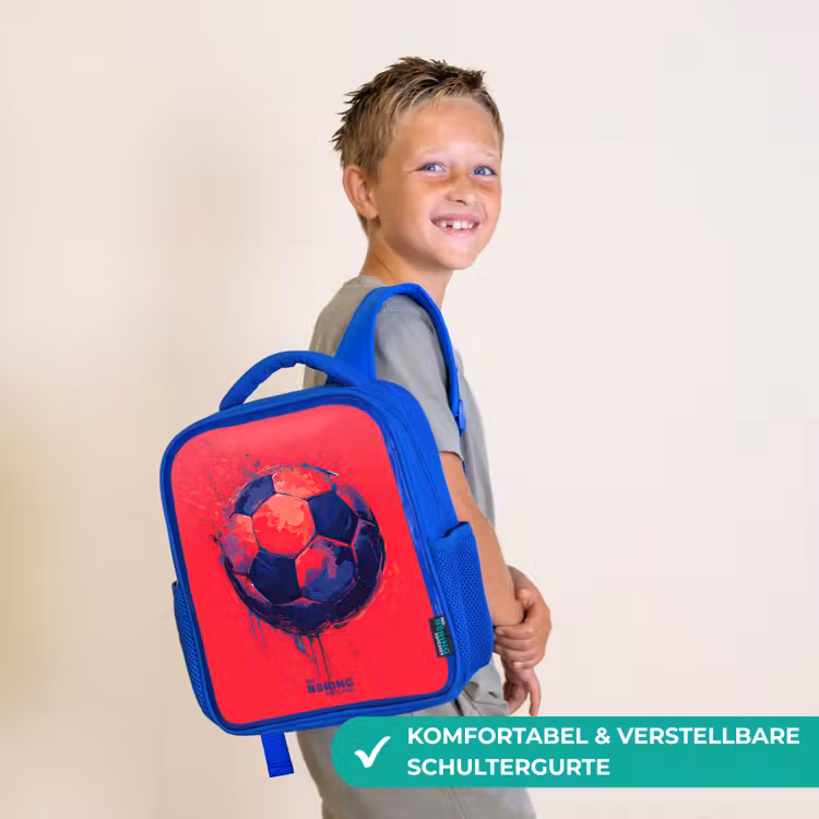 Kinderrucksack - Blau - Fußball - Farbe - Blau - Rot — 5