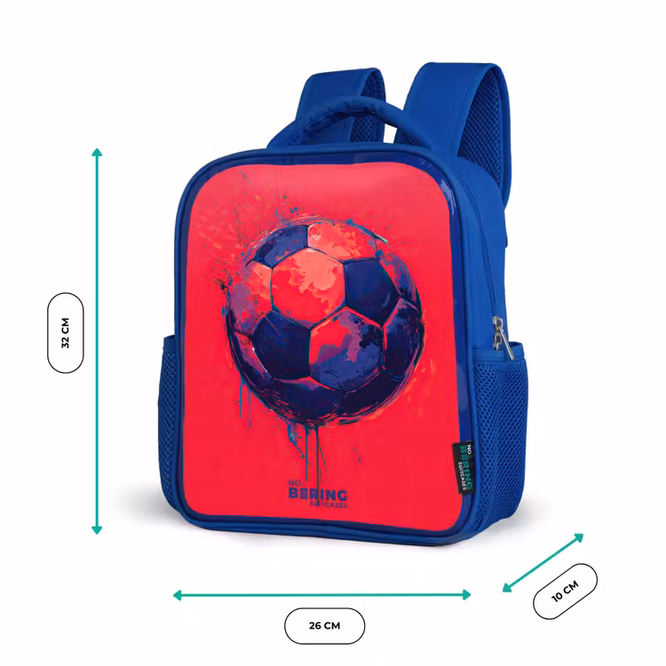 Kinderrucksack - Blau - Fußball - Farbe - Blau - Rot — 6