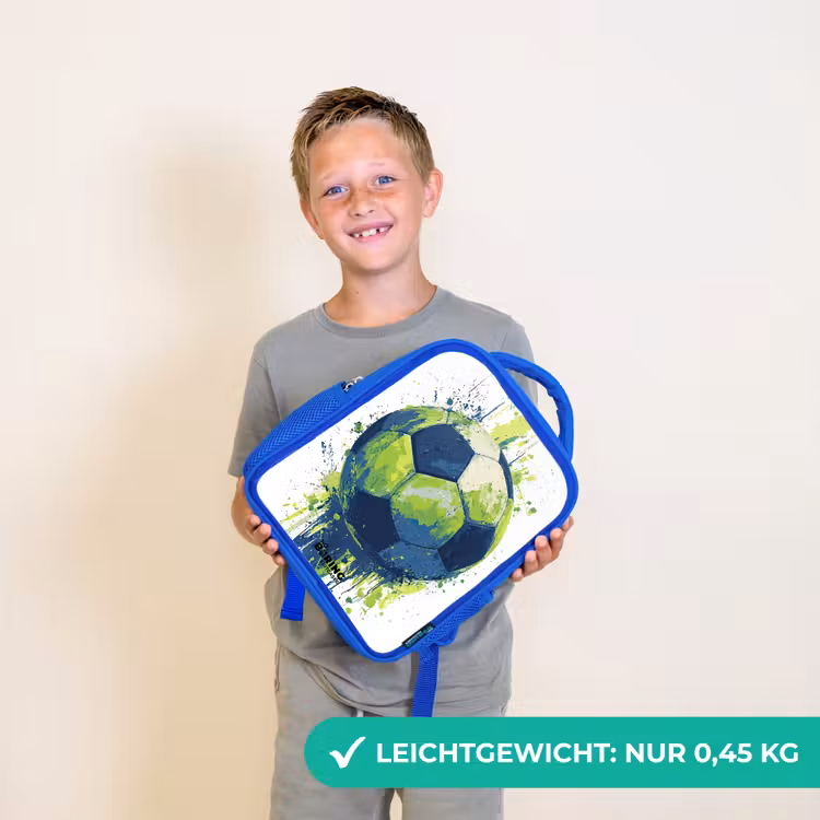 Kinderrucksack - Blau - Fußball - Farbe - Grün - Blau — 4