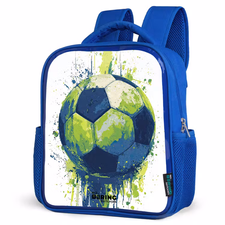 Kinderrucksack - Blau - Fußball - Farbe - Grün - Blau — 7