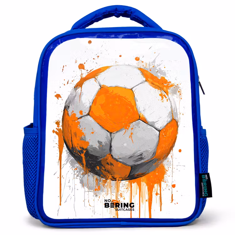 Kinderrucksack - Blau - Fußball - Farbe - Orange — 1