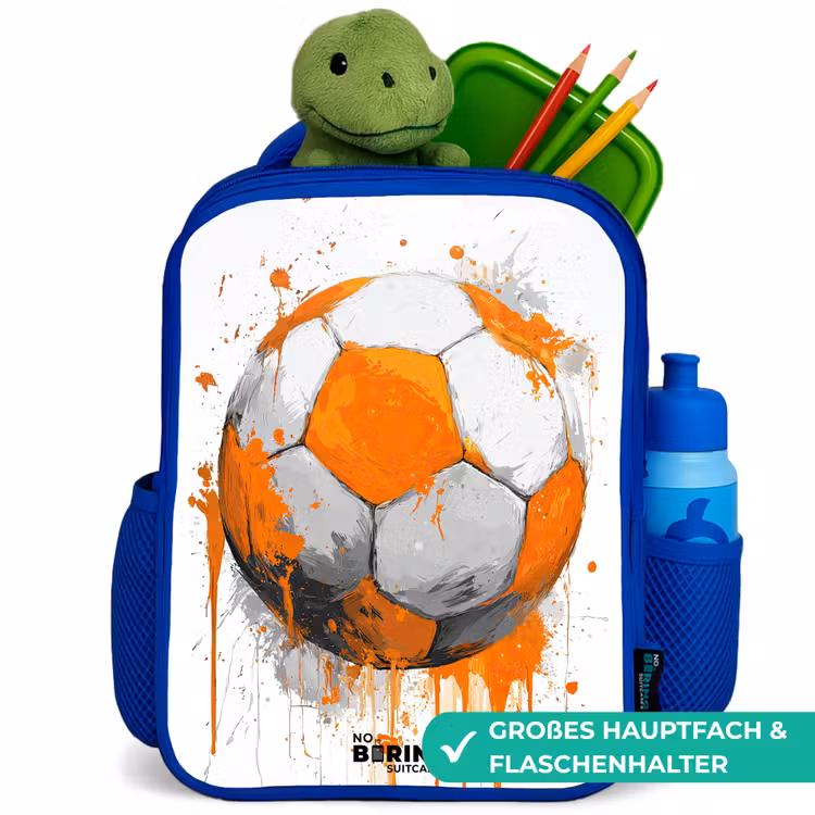 Kinderrucksack - Blau - Fußball - Farbe - Orange — 3